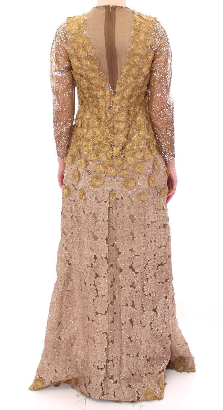 Lanre Da Silva Ajayi Gold Long Dress for Women detail view