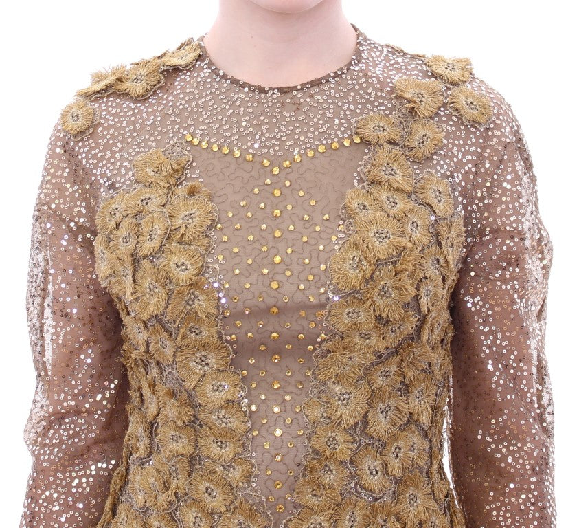 Lanre Da Silva Ajayi Gold Long Dress for Women side view