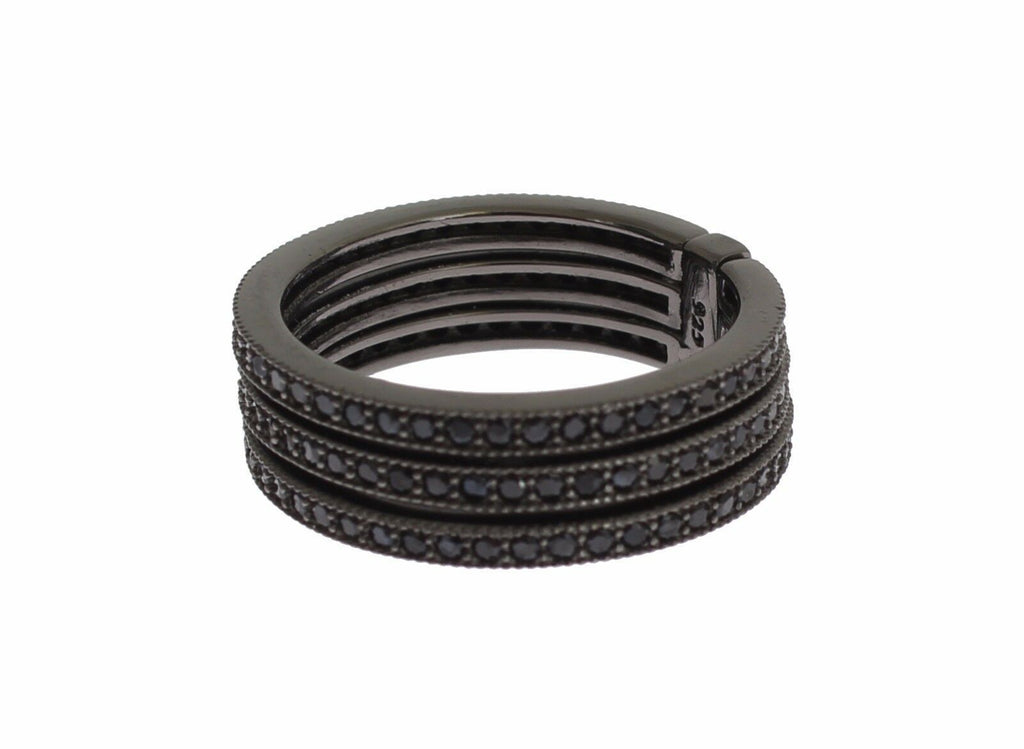 Nialaya Argent Sterling 925 CZ Noir Femme