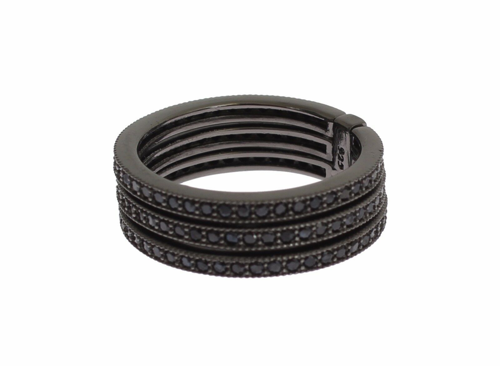 Nialaya Argent Sterling 925 CZ Noir Femme