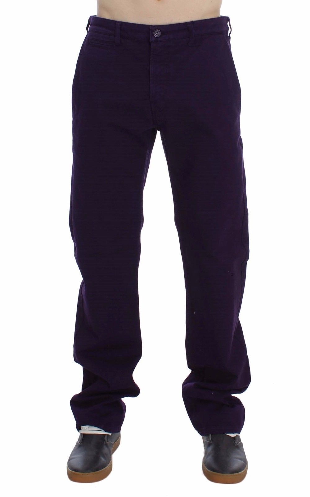 Pantalon ajusté GF Ferre en coton stretch violet
