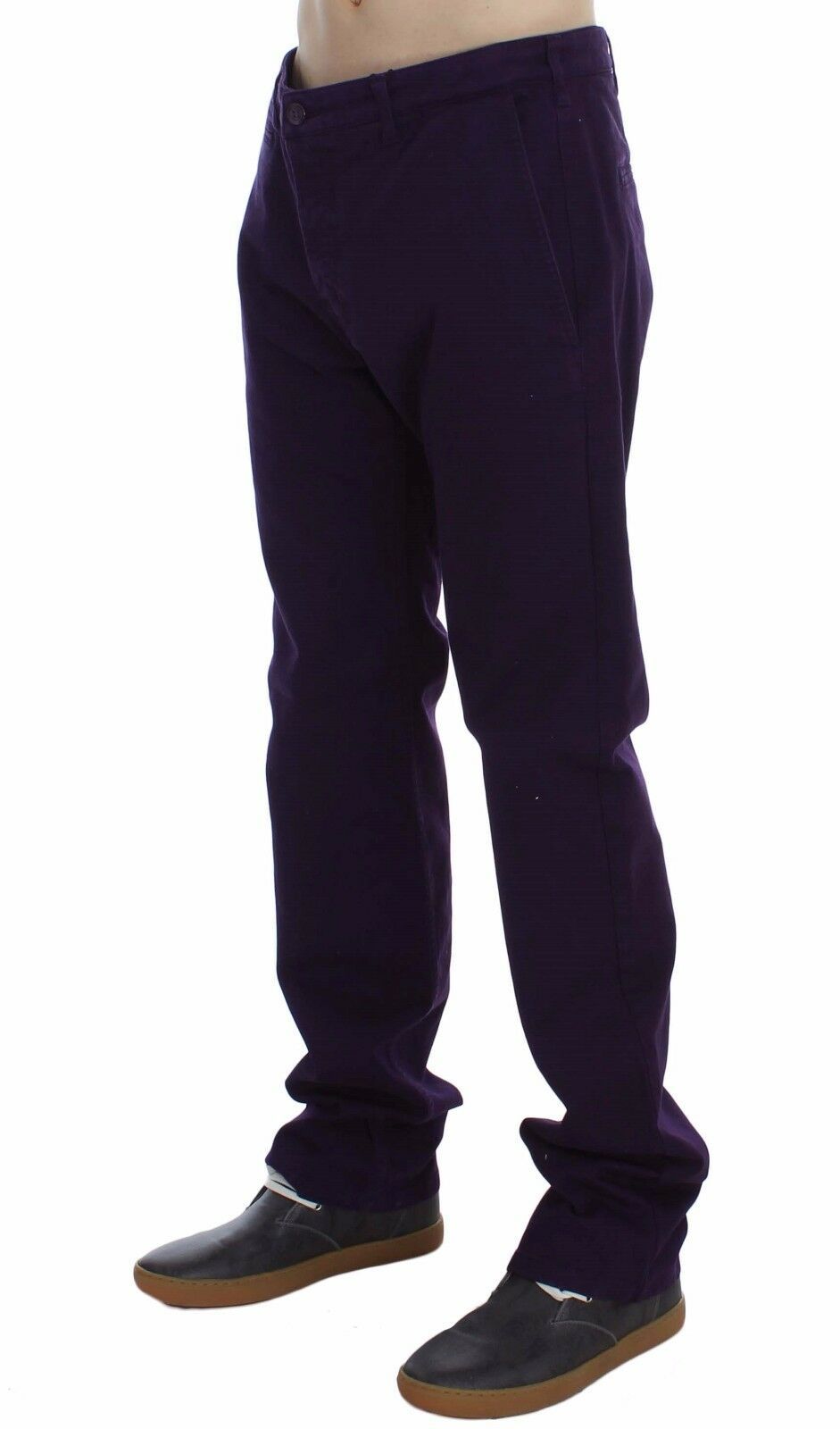 Pantalon ajusté GF Ferre en coton stretch violet