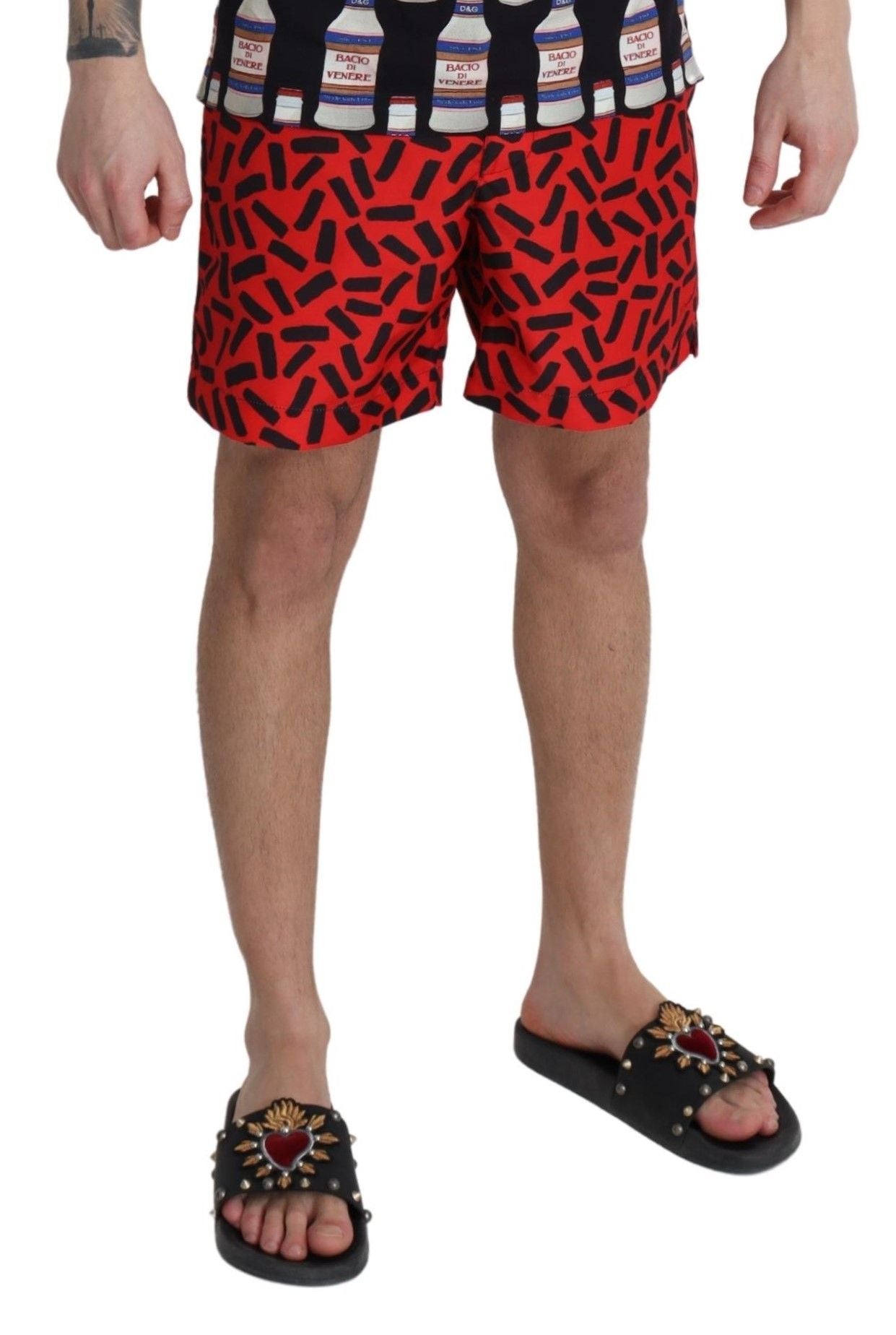 Dolce & Gabbana Red Swim Shorts for Men side view
