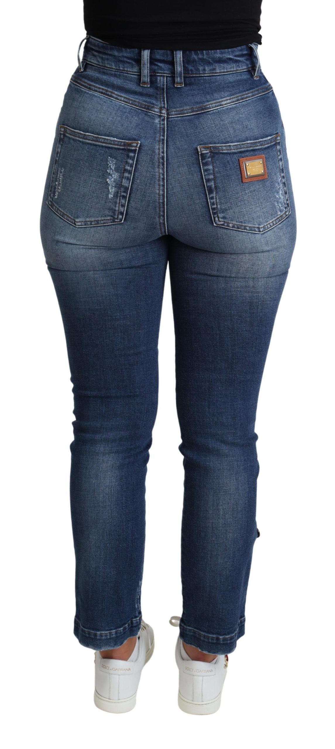 Dolce & Gabbana Blue Skinny Jeans for Women detail view
