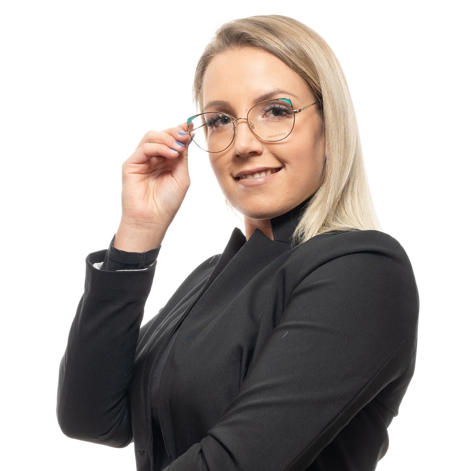Emilio Pucci Gold Glasses Frames for Women side view