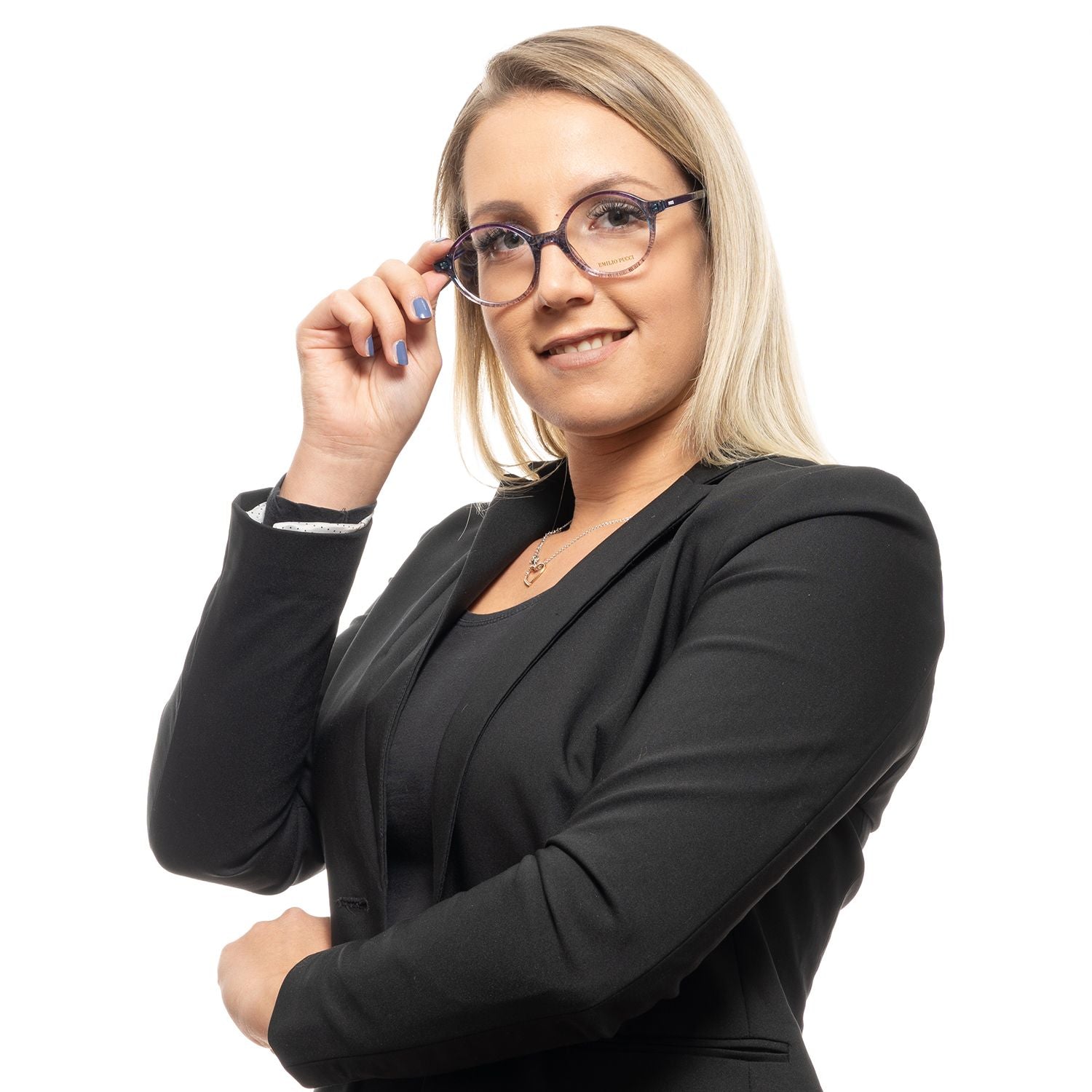 Emilio Pucci Purple Glasses Frames for Women side view