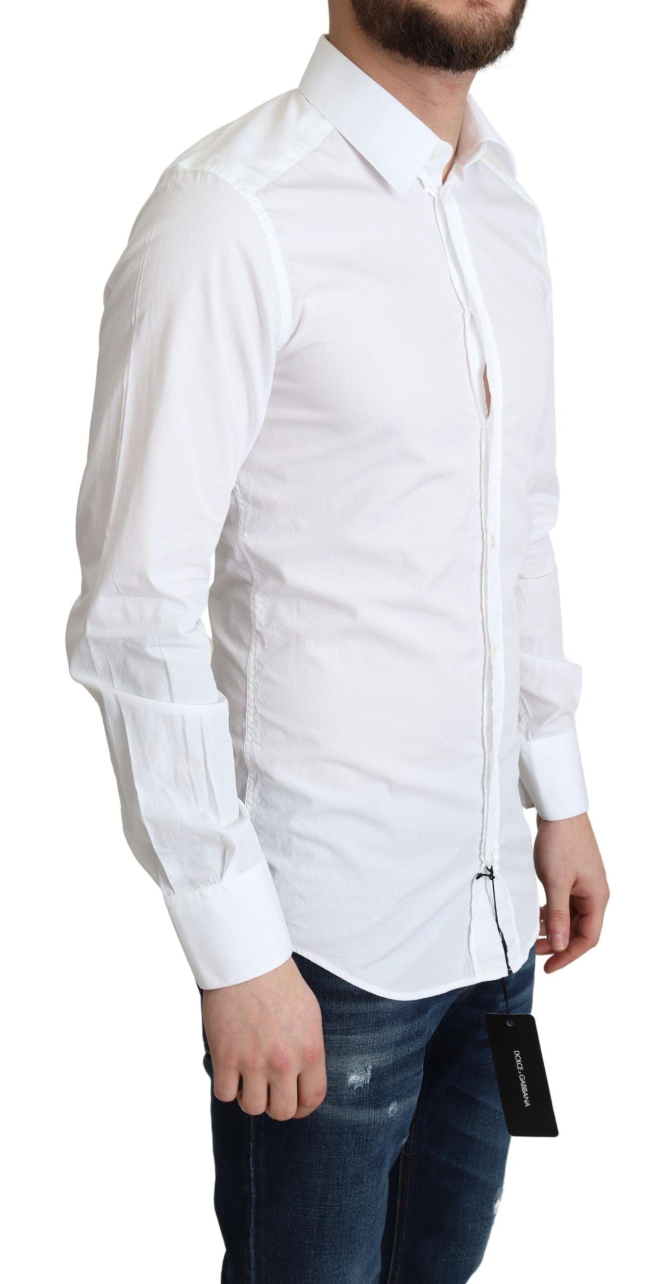 Dolce & Gabbana White Dress Shirt for Men side view