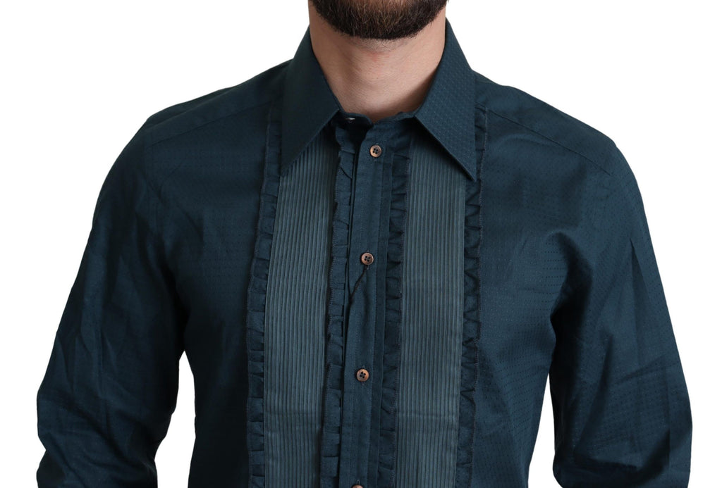 Dolce & Gabbana Blue Dress Shirt for Men side view