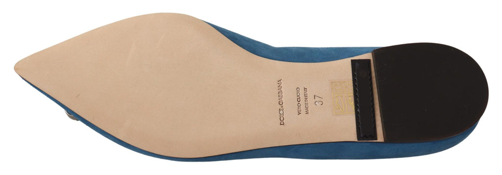 Dolce & Gabbana Blue Ballet Flats for Women side view