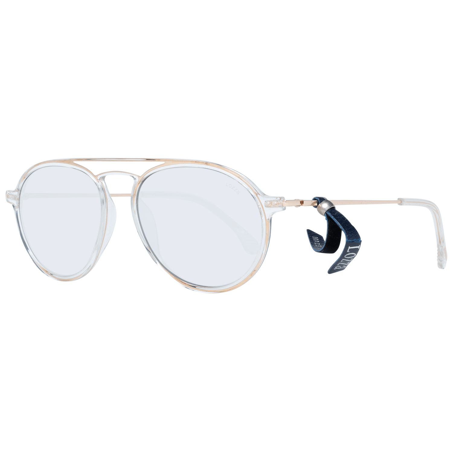 Lozza Lunettes de soleil en métal doré et plastique