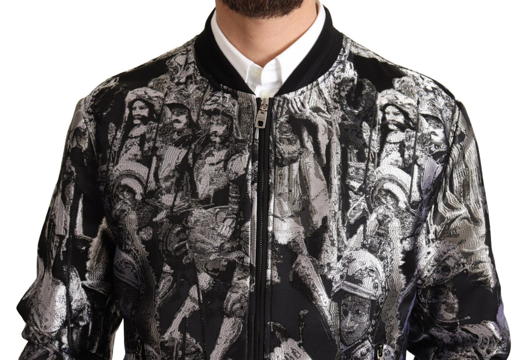 Dolce & Gabbana Black Bomber for Men side view