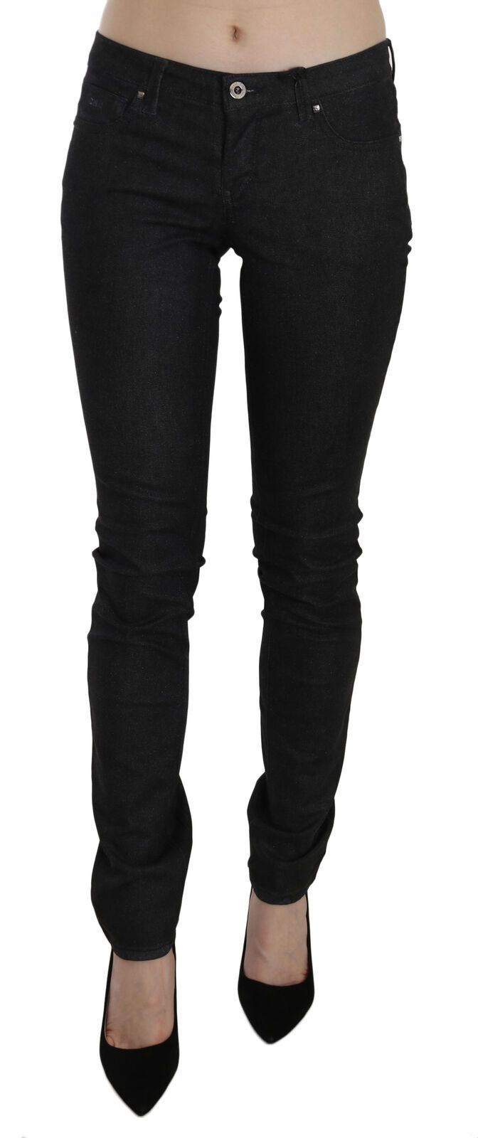 Costume National Jean Slim Décontracté Noir Taille Basse
