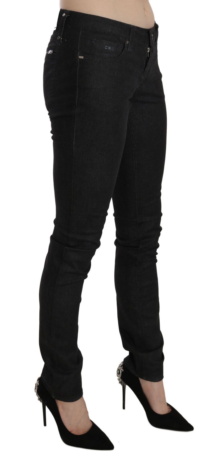 Costume National Jean Slim Décontracté Noir Taille Basse