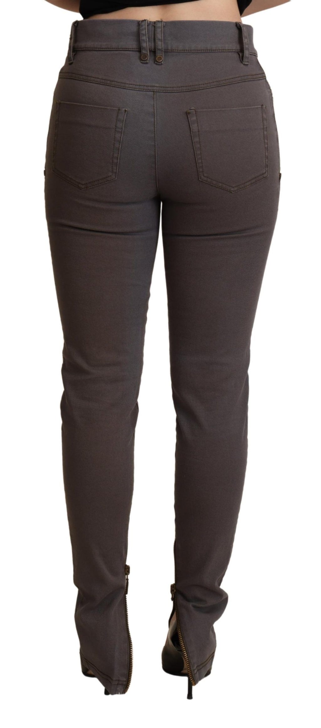 Jeans slim en denim Plein Sud en coton stretch marron