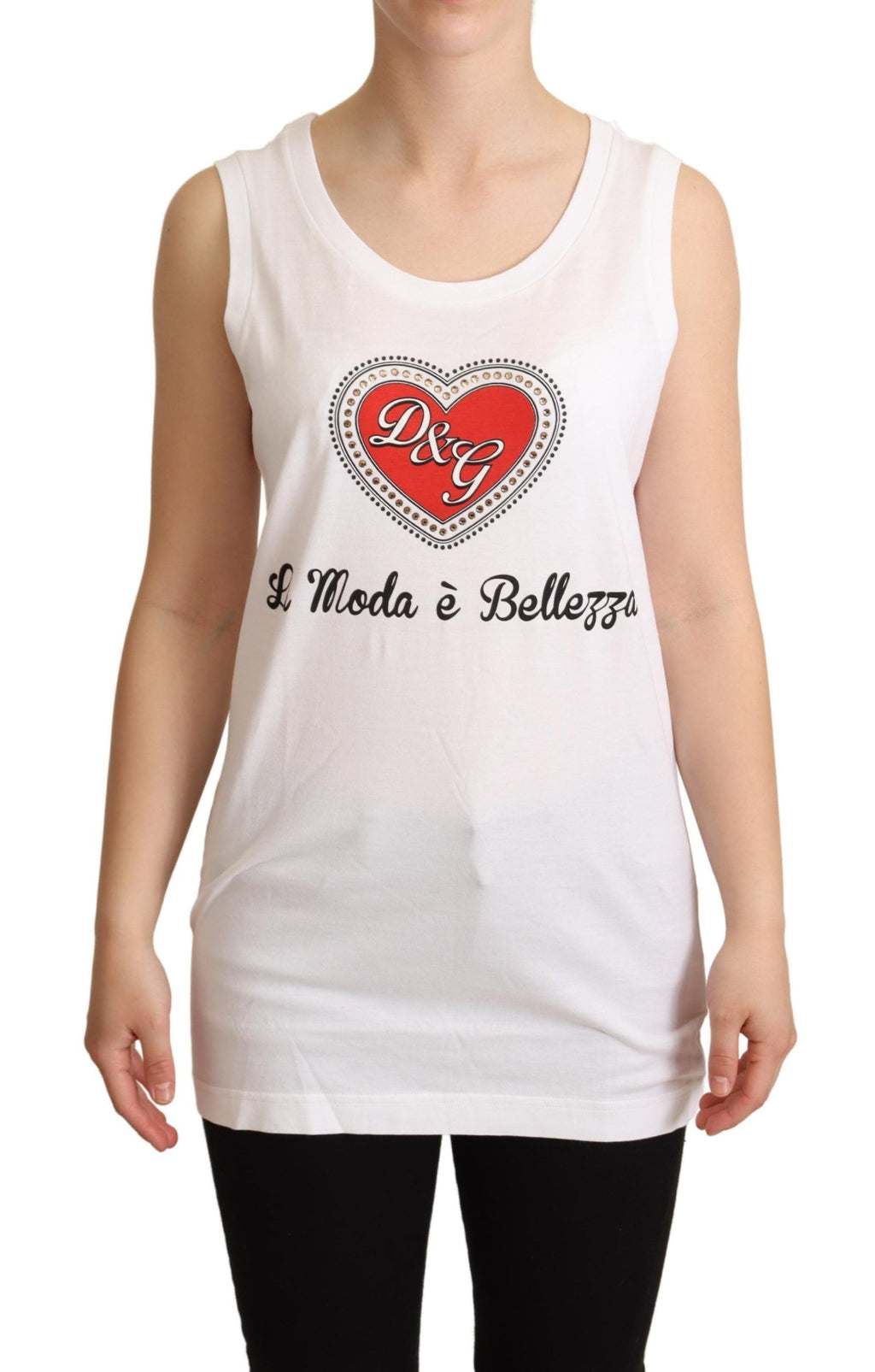 Dolce & Gabbana White Sleeveless T-Shirt for Women
