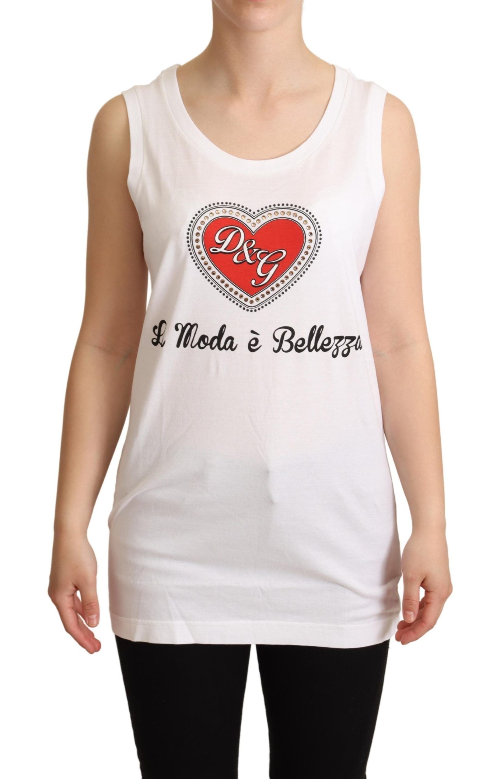 Dolce & Gabbana White Sleeveless T-Shirt for Women