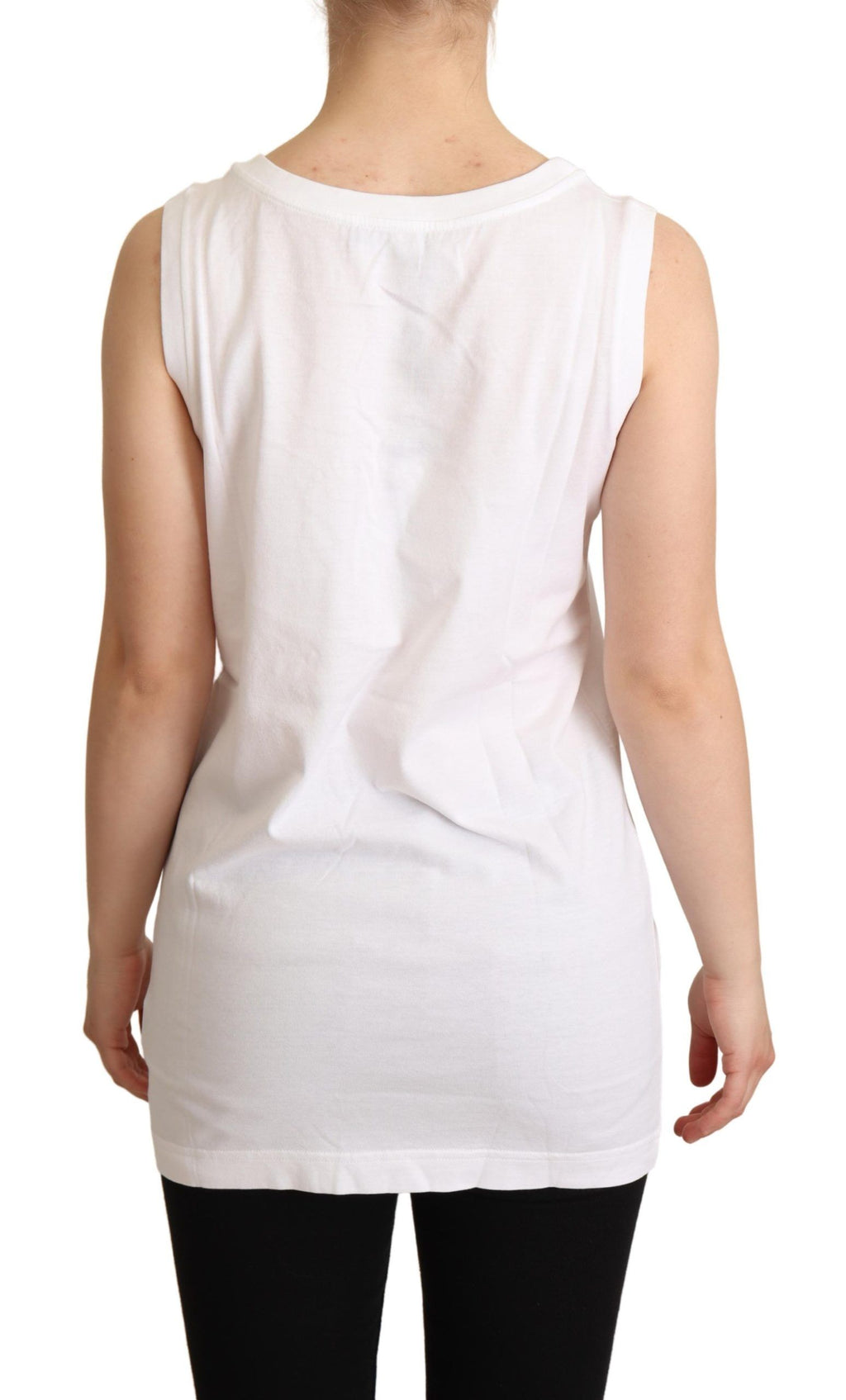 Dolce & Gabbana White Sleeveless T-Shirt for Women detail view