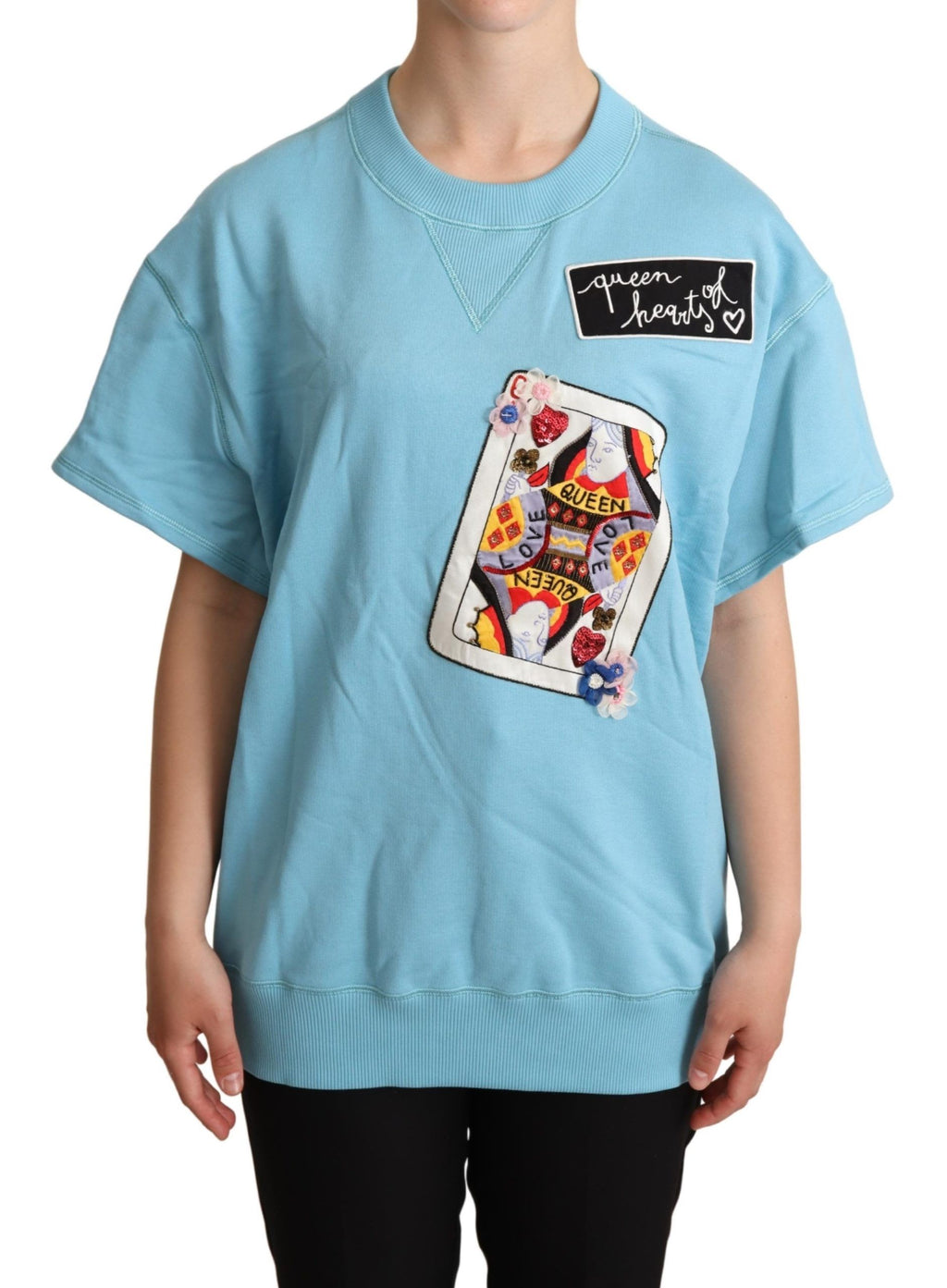 T-shirt pull à motif cœur de la reine bleue Dolce & Gabbana