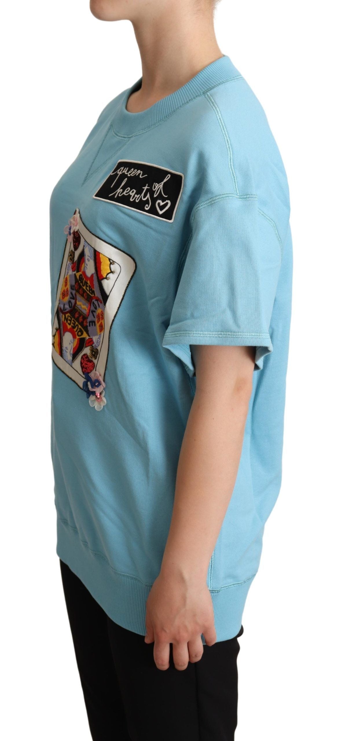 T-shirt pull à motif cœur de la reine bleue Dolce & Gabbana