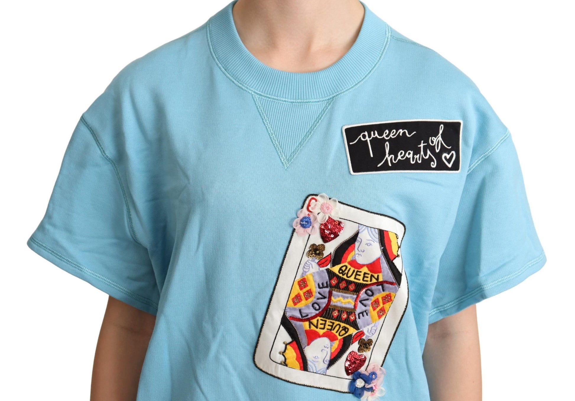 T-shirt pull à motif cœur de la reine bleue Dolce & Gabbana