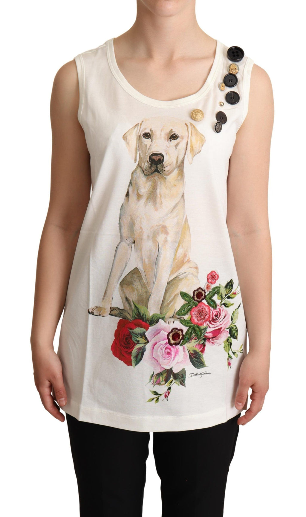 Dolce & Gabbana White Sleeveless T-Shirt for Women