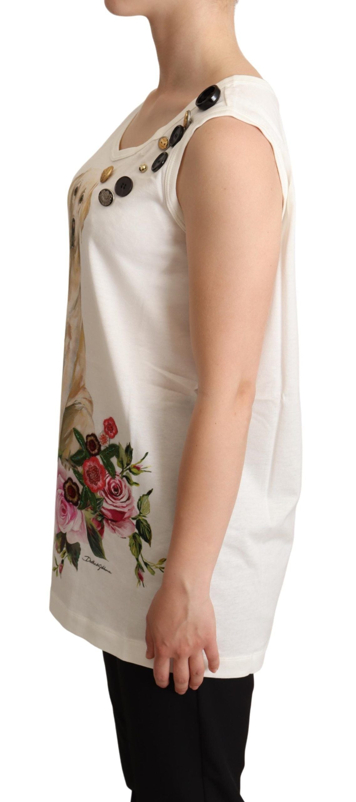 Dolce & Gabbana White Sleeveless T-Shirt for Women alternate view