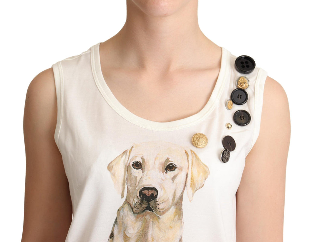 Dolce & Gabbana White Sleeveless T-Shirt for Women side view