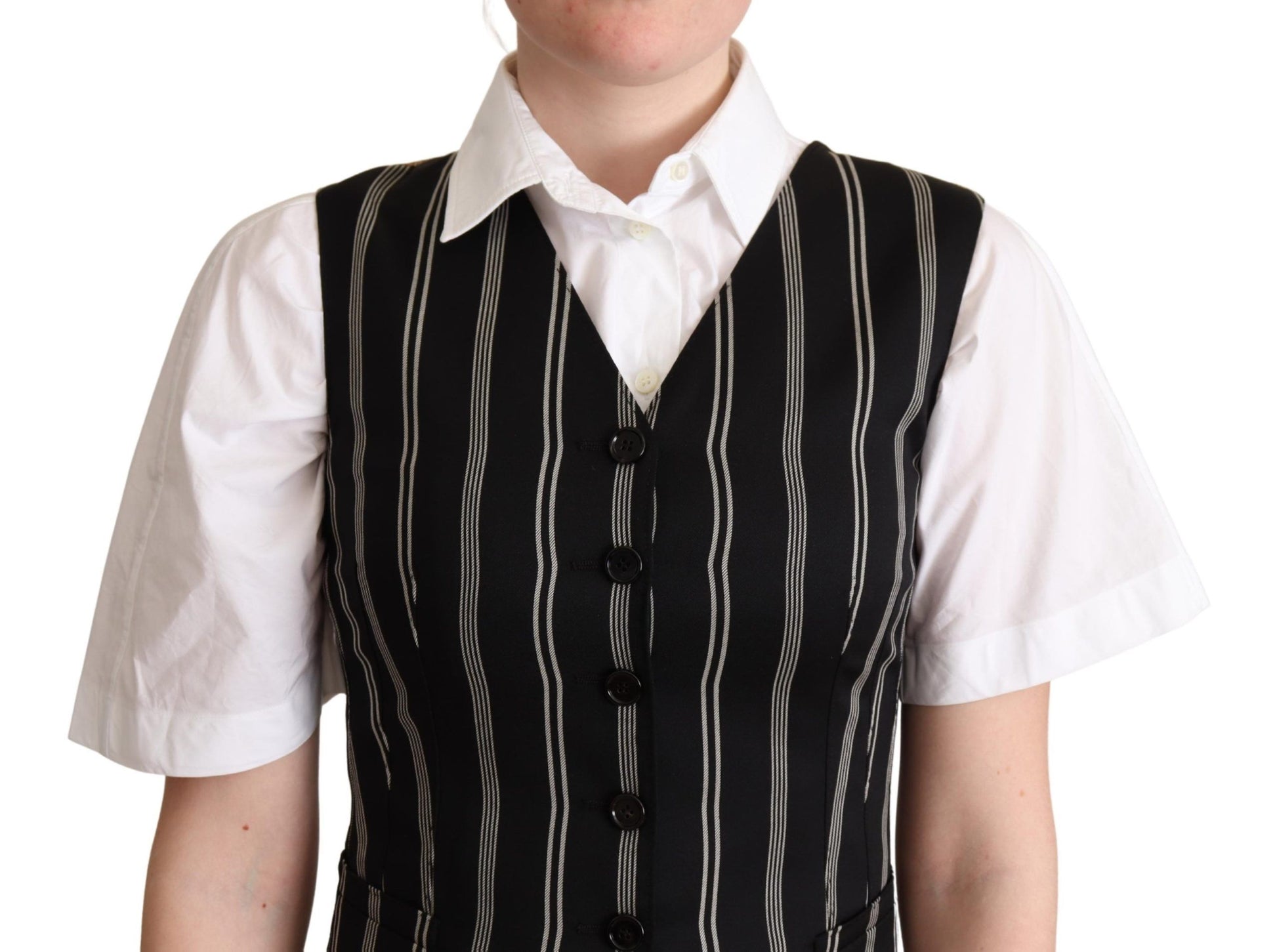 Dolce & Gabbana Black Waistcoats for Women side view