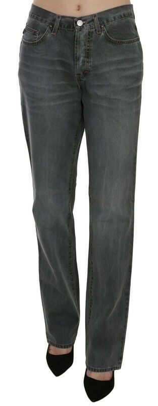Just Cavalli Grey Straight Leg Jeans for Women