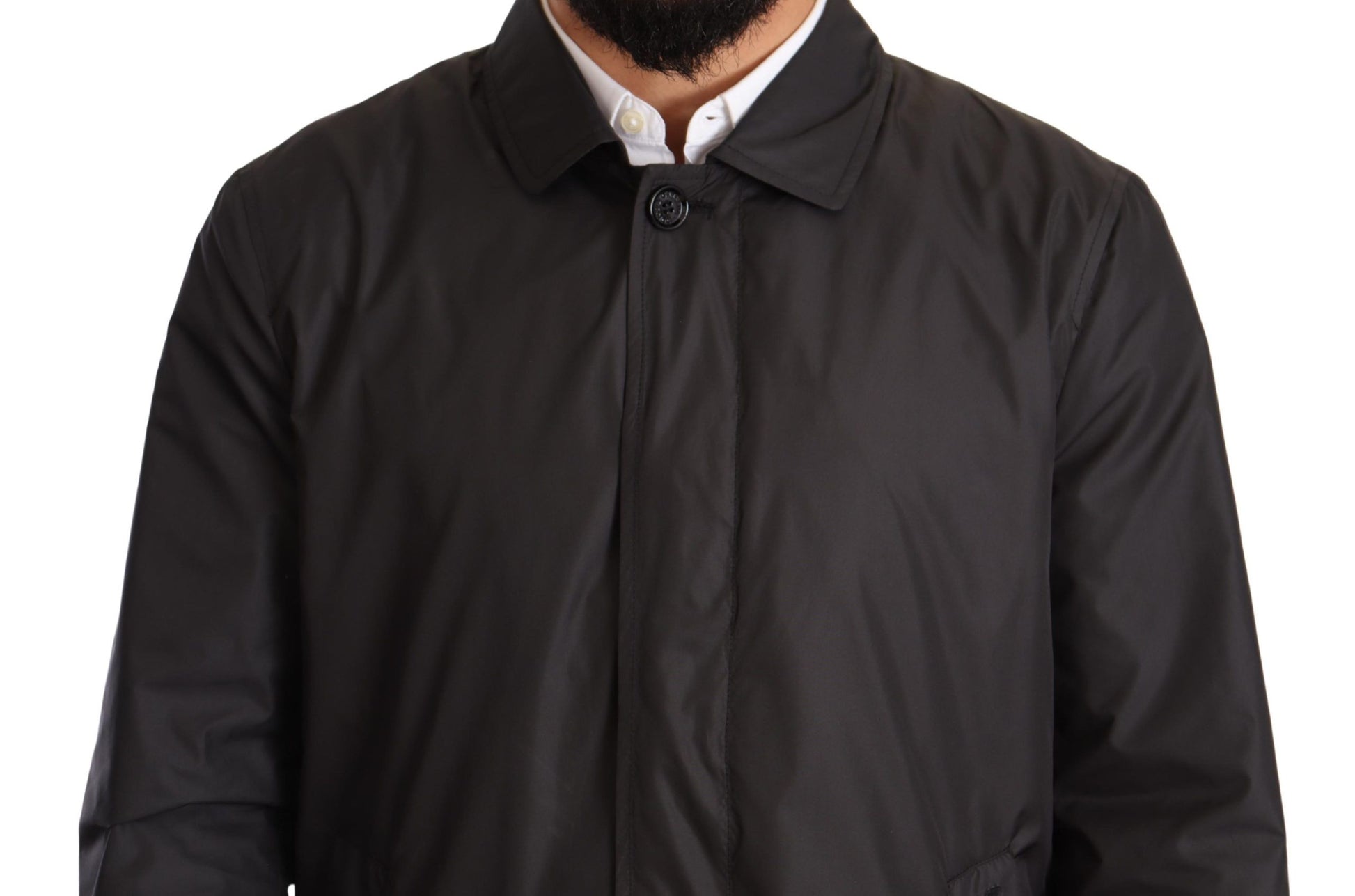 Dolce & Gabbana Black Trench Coats for Men side view
