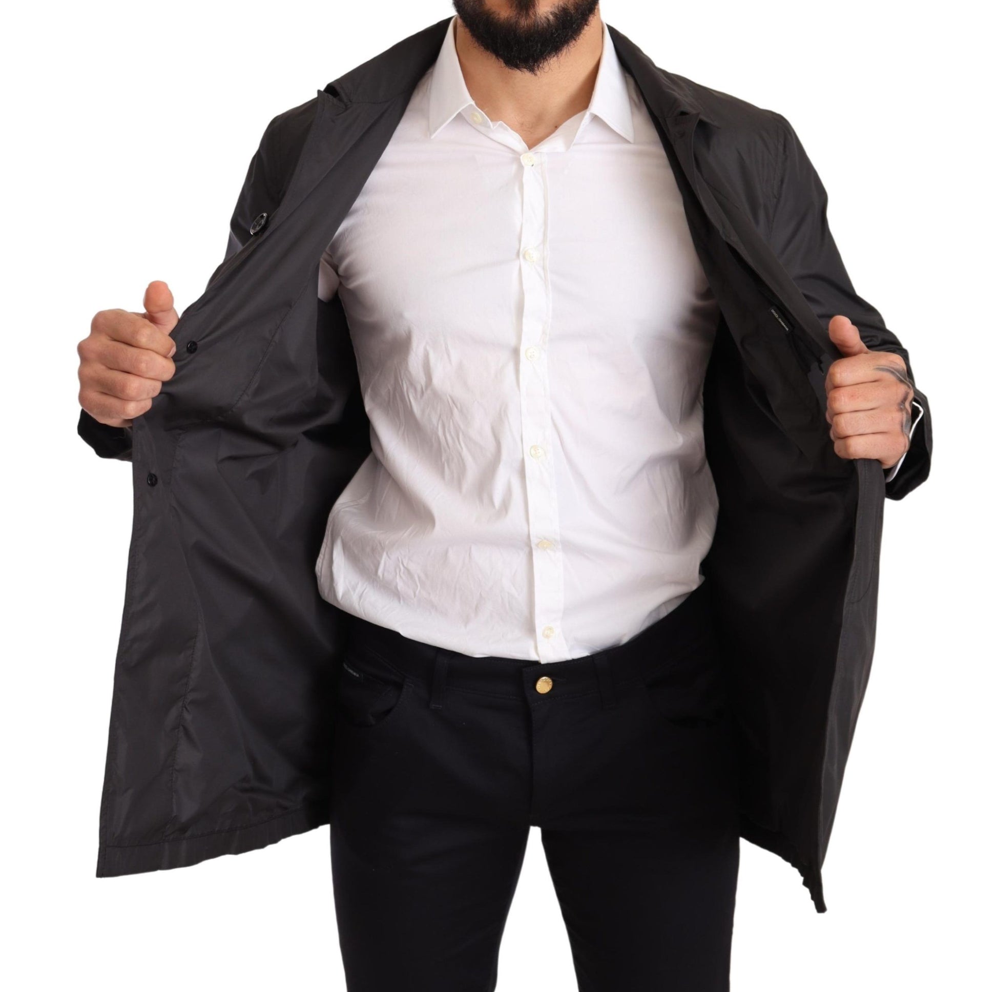 Dolce & Gabbana Black Trench Coats for Men additional view