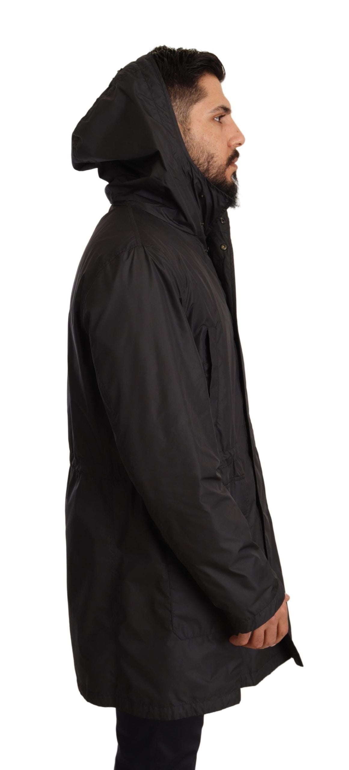 Dolce & Gabbana Black Trench Coats for Men side view