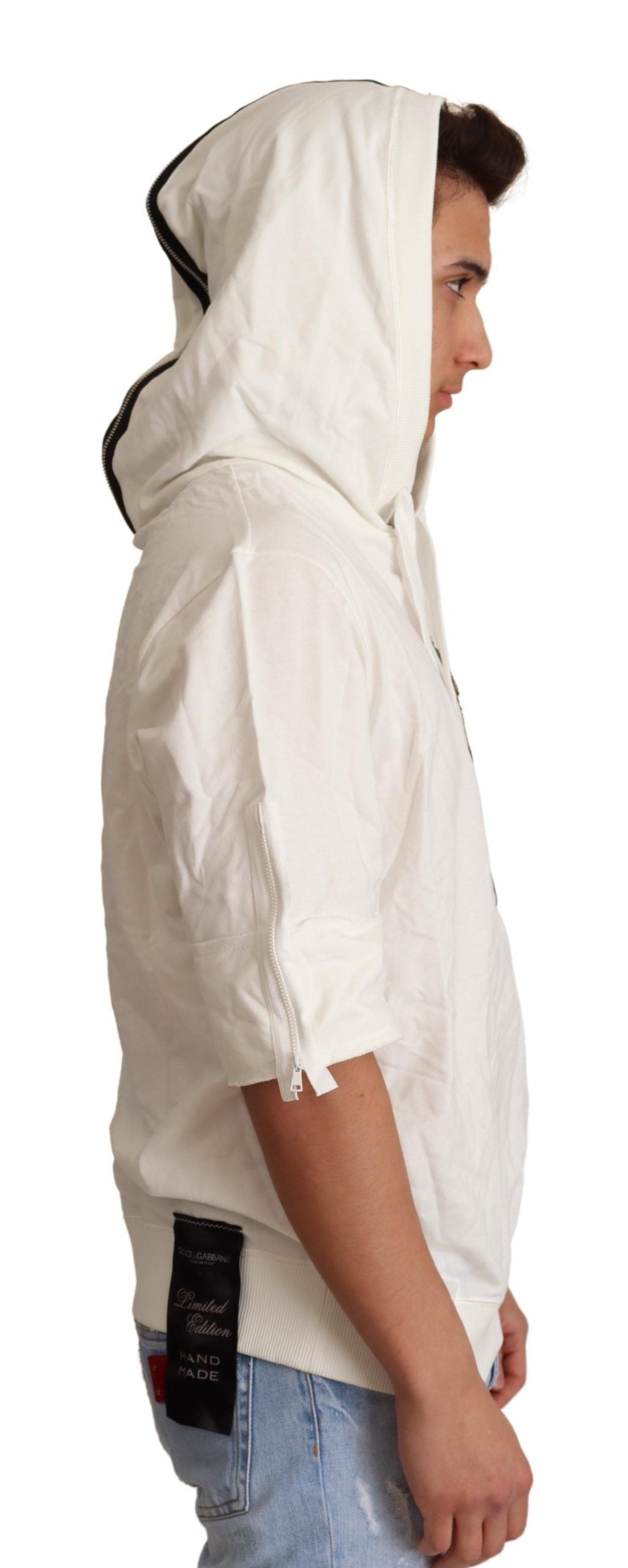 Dolce & Gabbana White Hoodie for Men side view