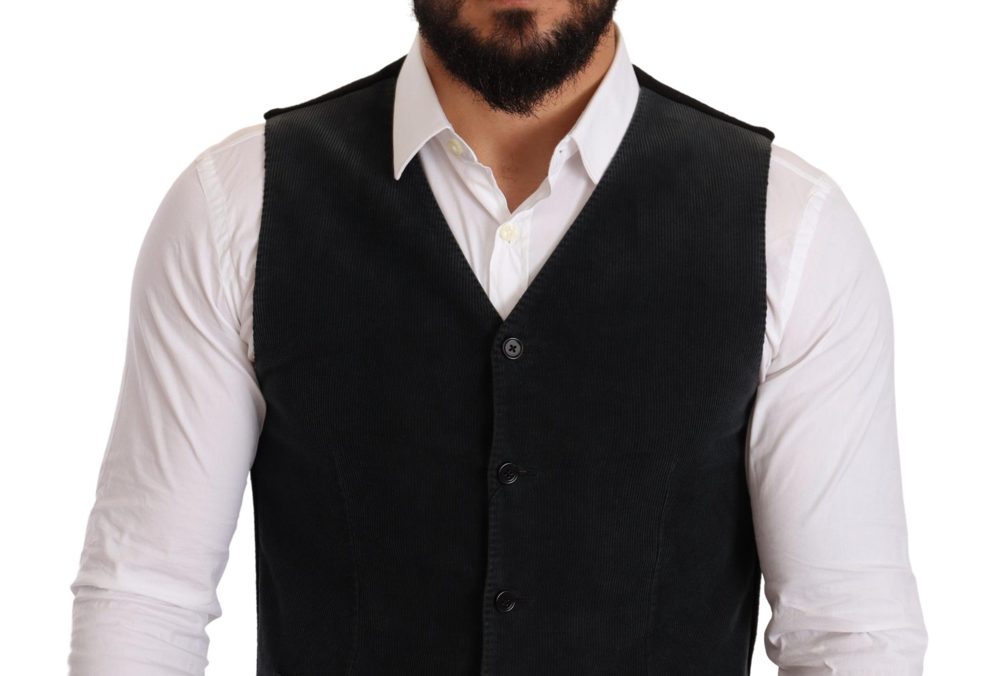 Dolce & Gabbana Black Waistcoats for Men side view