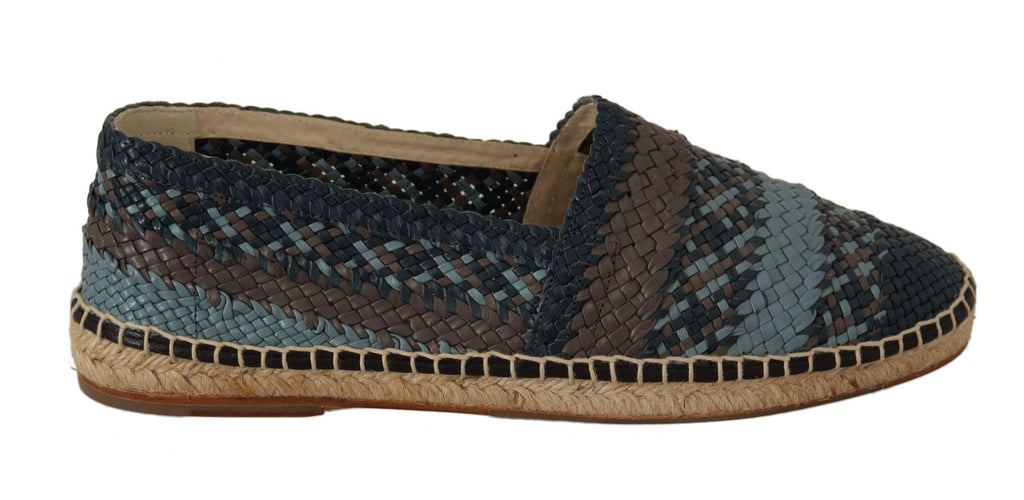Chaussures espadrilles Dolce & Gabbana en bison bleu-gris à enfiler