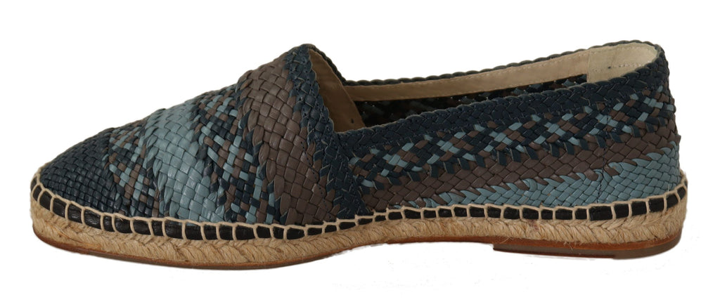 Chaussures espadrilles Dolce & Gabbana en bison bleu-gris à enfiler