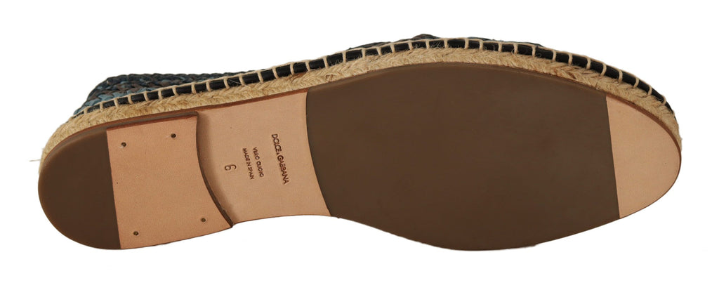 Chaussures espadrilles Dolce & Gabbana en bison bleu-gris à enfiler