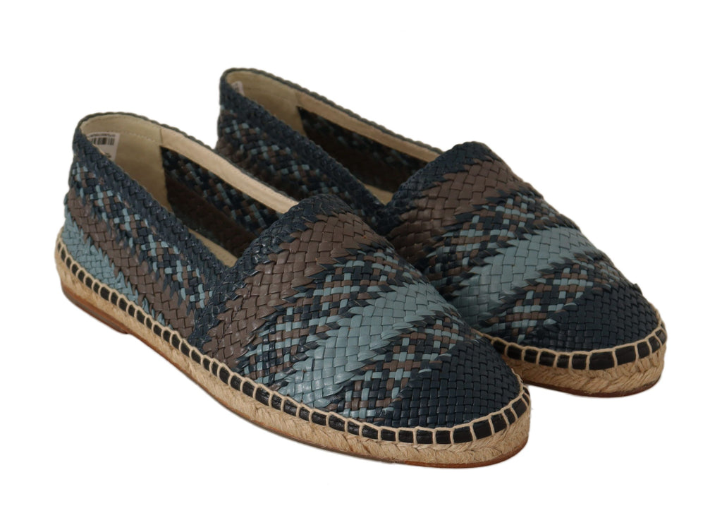 Chaussures espadrilles Dolce & Gabbana en bison bleu-gris à enfiler