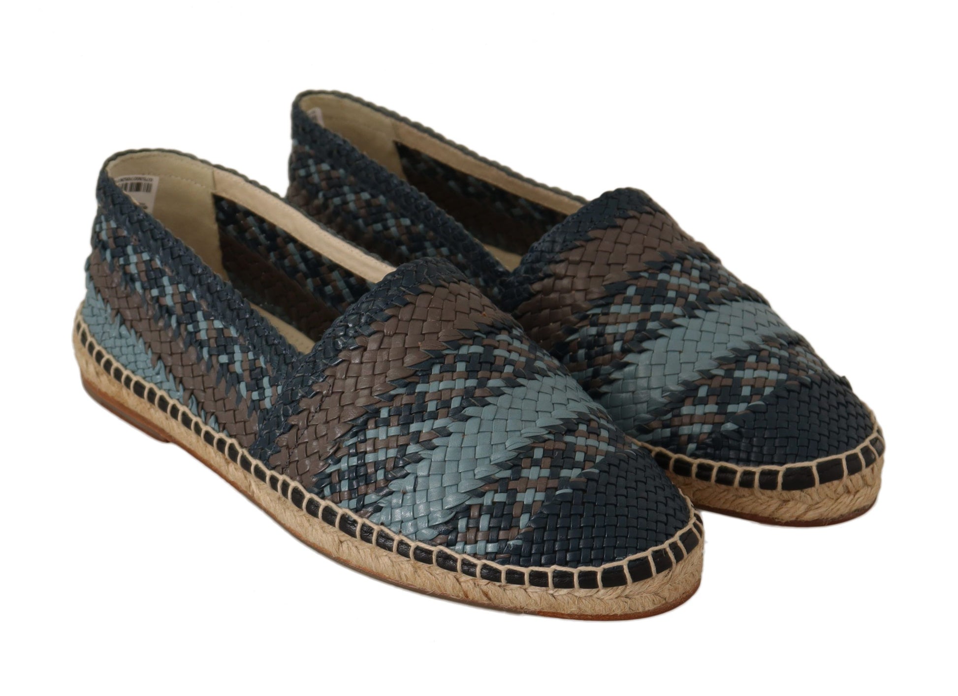 Chaussures espadrilles Dolce & Gabbana en bison bleu-gris à enfiler