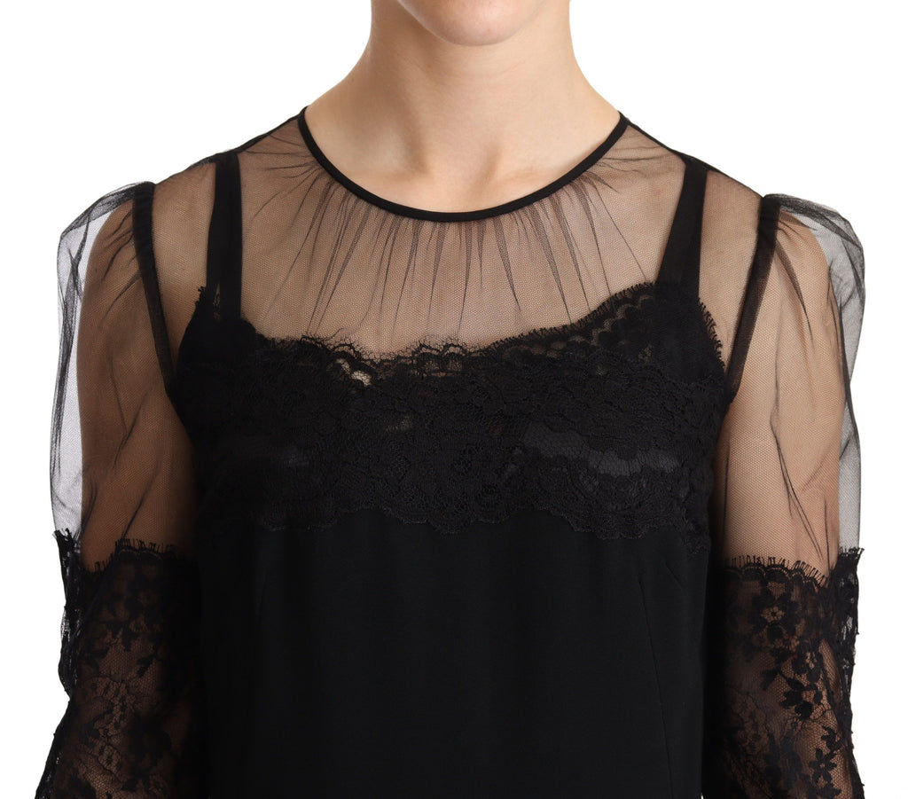 Dolce & Gabbana Black Long Dress for Women side view