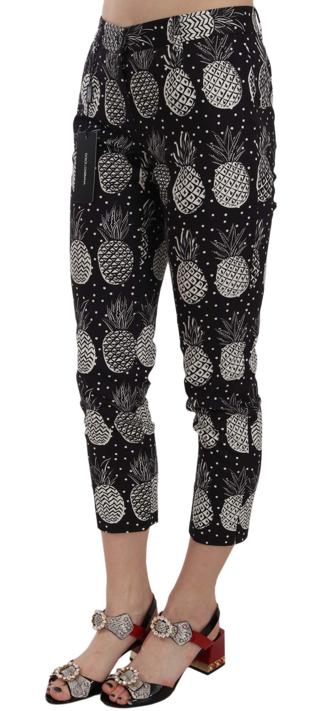 Dolce & Gabbana Black Cropped Pants for Women detail view