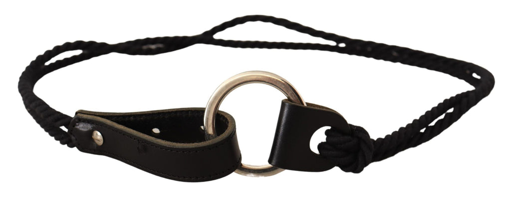 Ceinture fine en cuir noir pour femme MILA SCHÖN avec boucle en métal