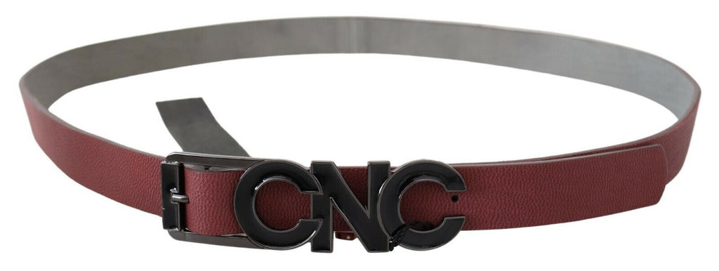 Ceinture de mode en cuir fin marron avec logo Costume National