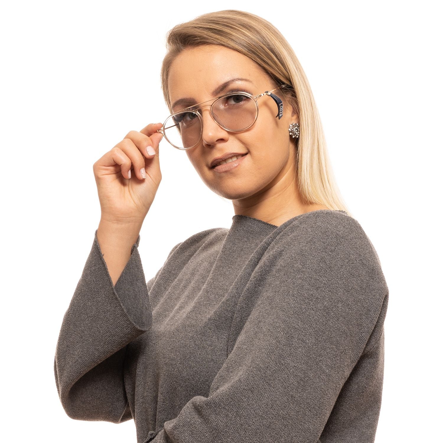 Lozza Lunettes de soleil en métal doré et plastique