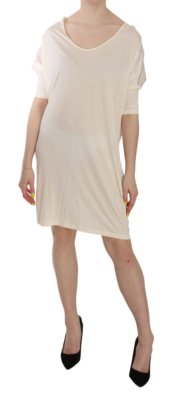 Robe genoux col rond crème Costume National