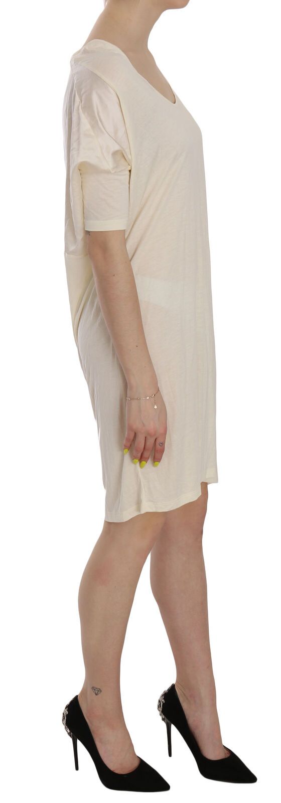 Robe genoux col rond crème Costume National