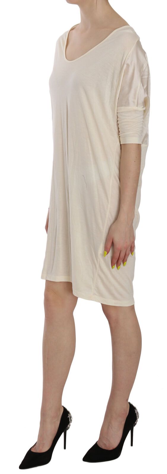 Robe genoux col rond crème Costume National