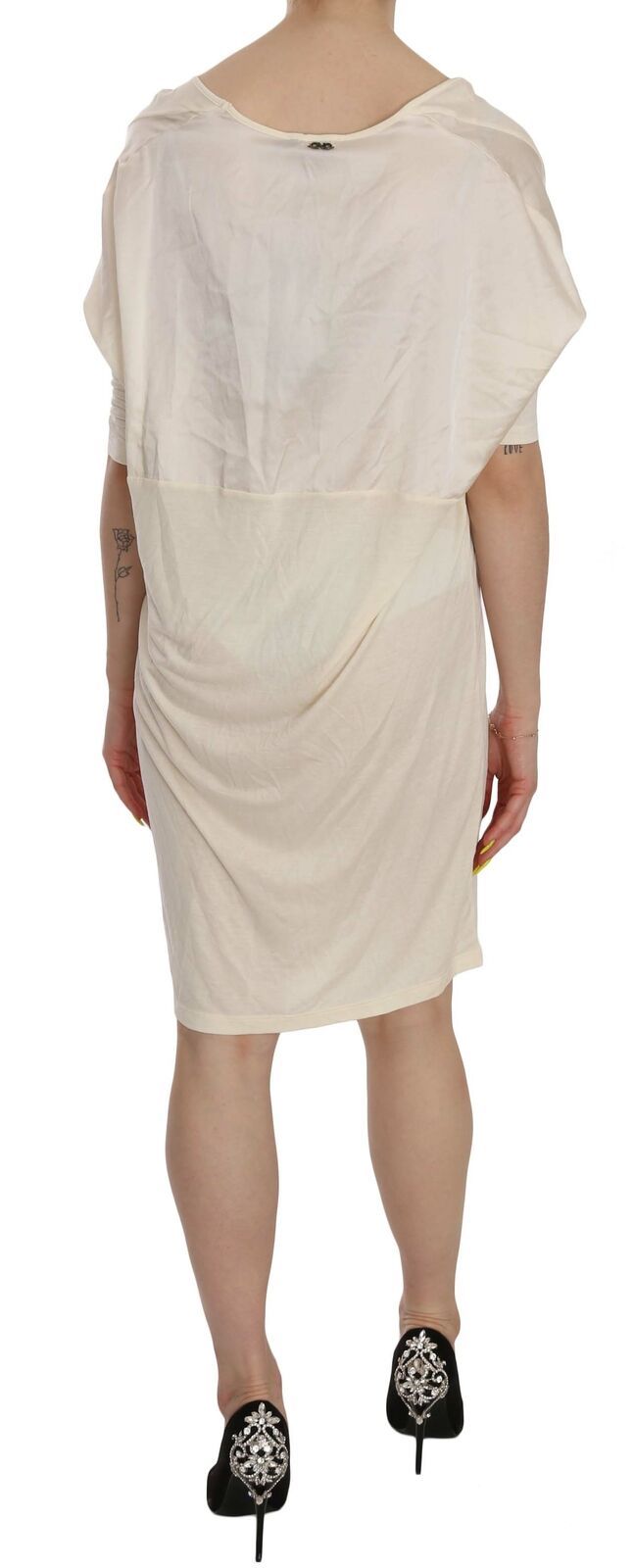 Robe genoux col rond crème Costume National
