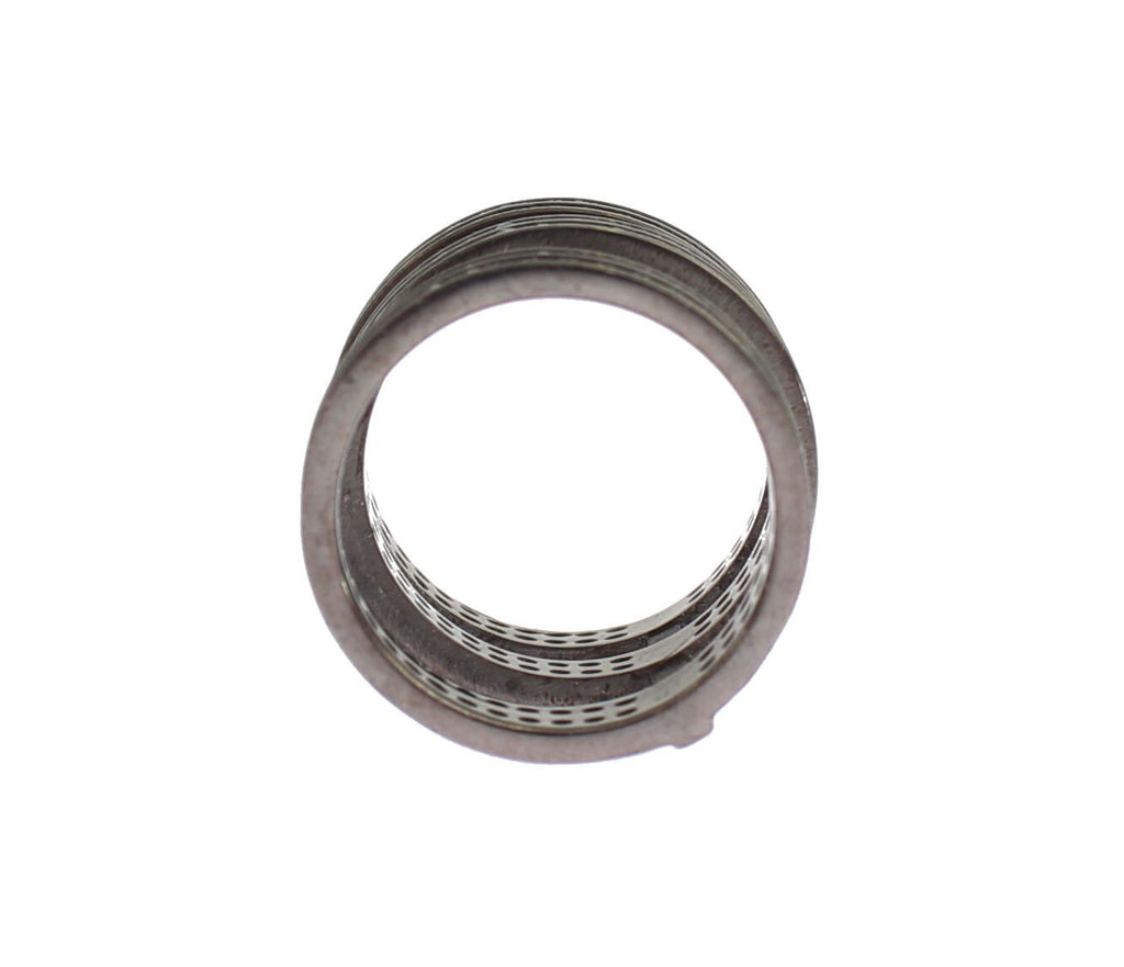 Nialaya Ring aus rhodiniertem 925er Silber mit schwarzen Zirkoniasteinen