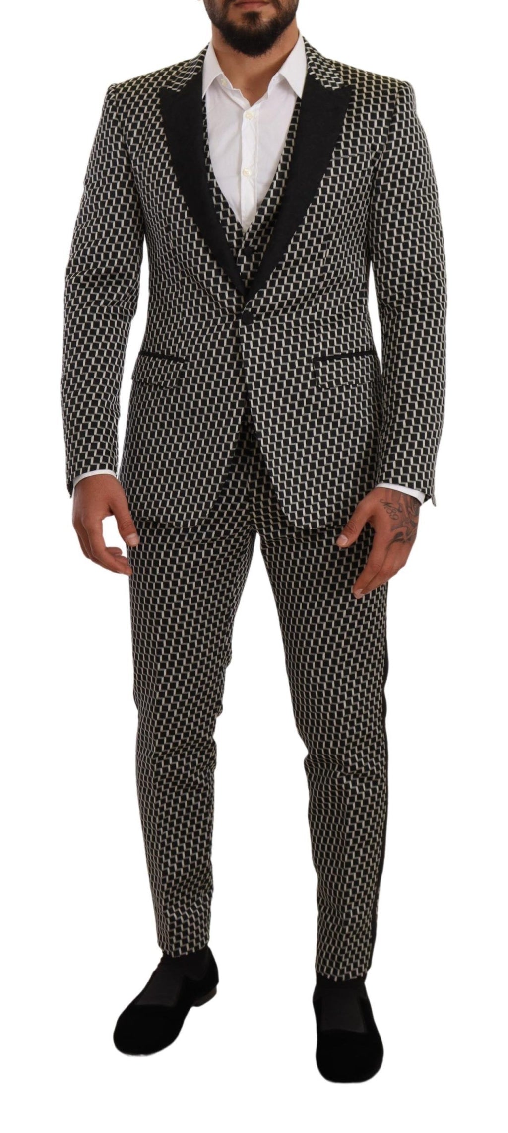 Dolce & Gabbana Black Three Piece Suits for Men